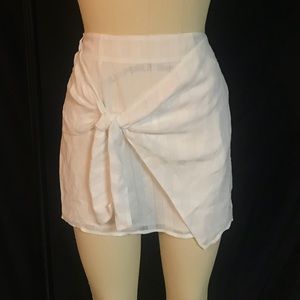 Revolve Lovers + Friends white mini skirt tie knot